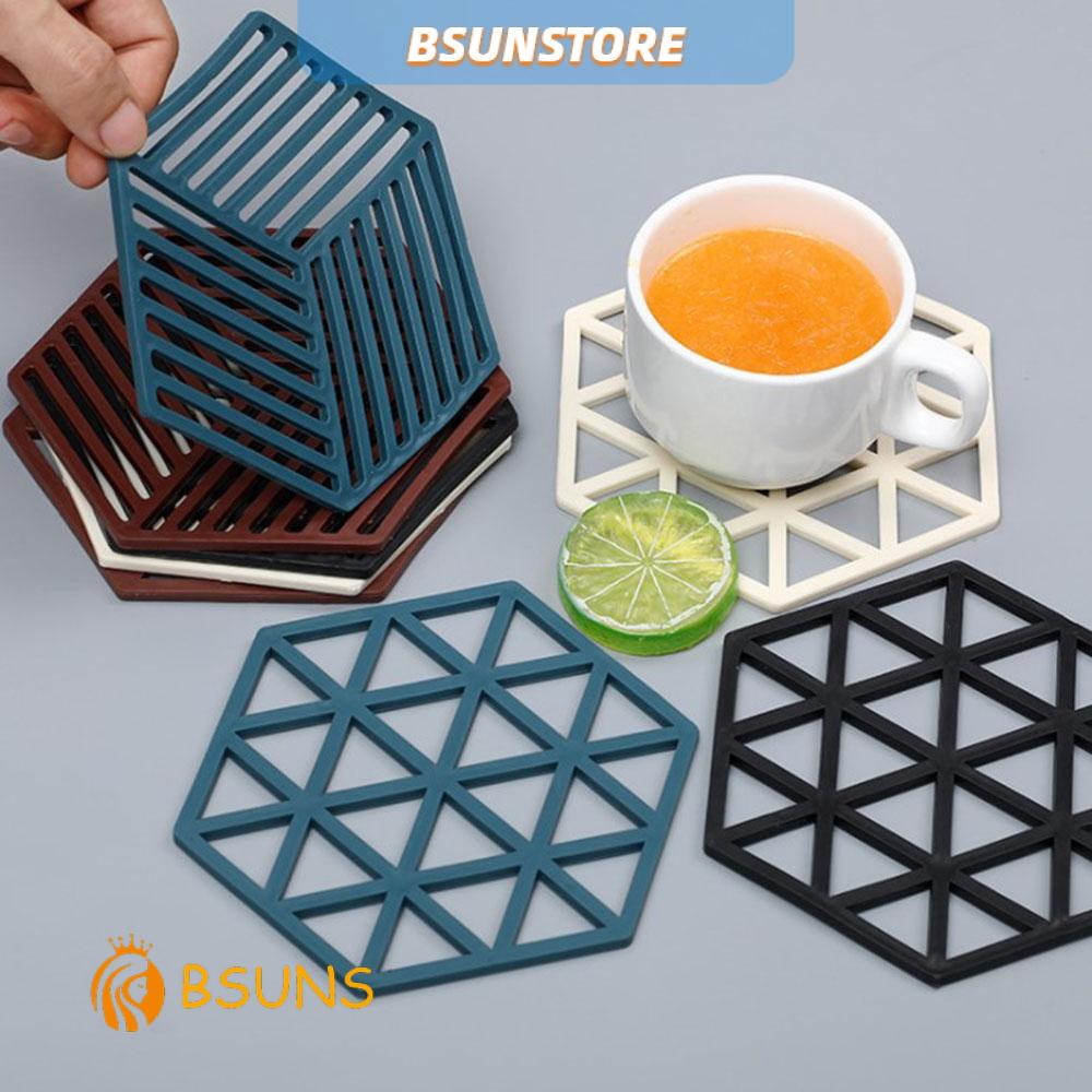 Đế Lót Ly Silicon Hình Lục Giác Nhiều Màu
