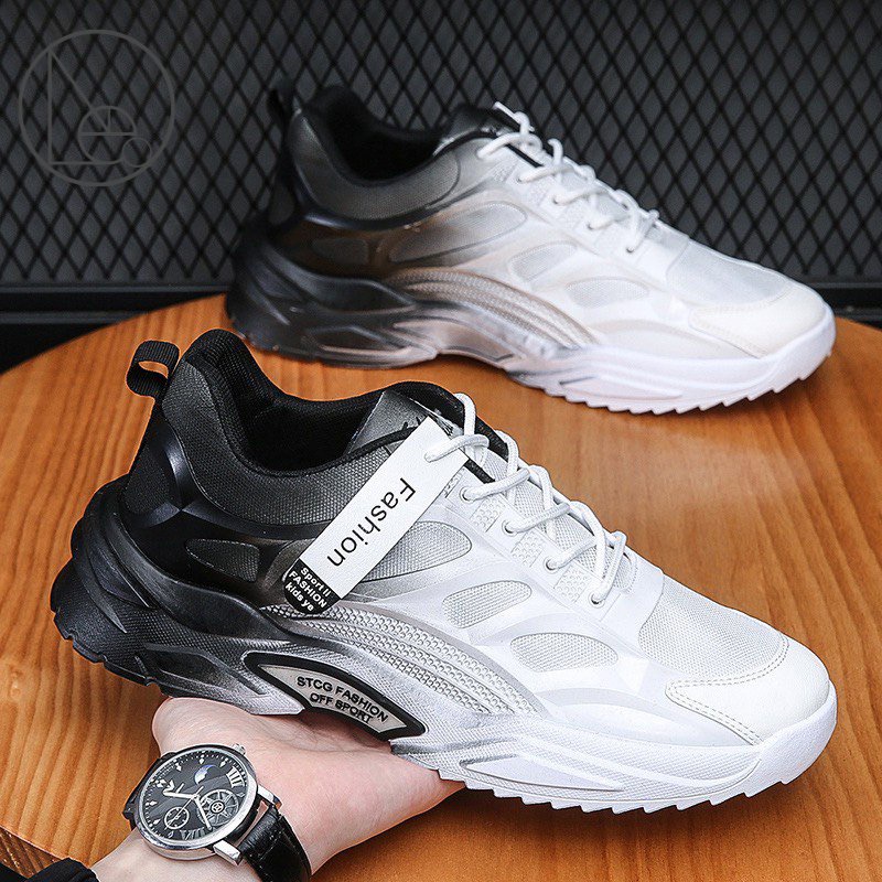 Giày thể thao nam Loang màu siêu đẹp- Giày sneaker có 2 màu xanh và đen cực êm chân