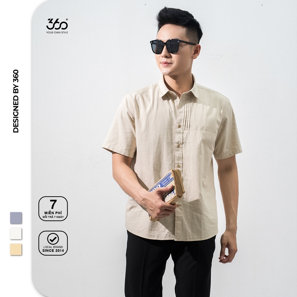 Áo sơ mi nam 360BOUTIQUE ngắn tay cổ bẻ - STNTK224 | BigBuy360 - bigbuy360.vn