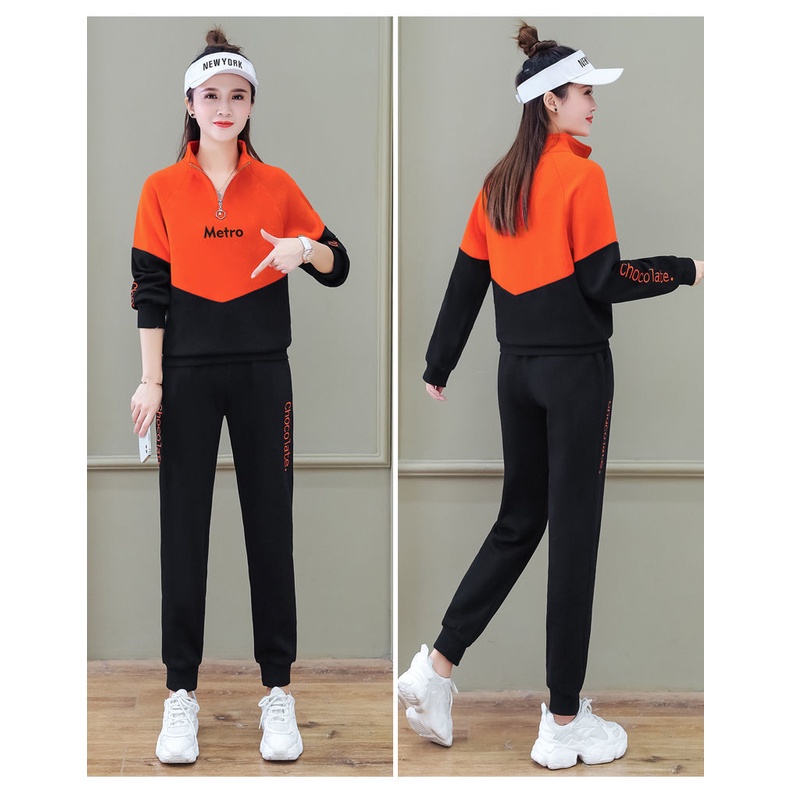 Bộ Đồ Thể Thao Dài Tay Dáng Rộng Thời Trang Xuân Thu Hàn Quốc Dành Cho Nữ