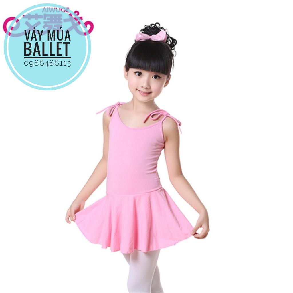Ballet bộ tập tico hai dây trẻ em cotton
