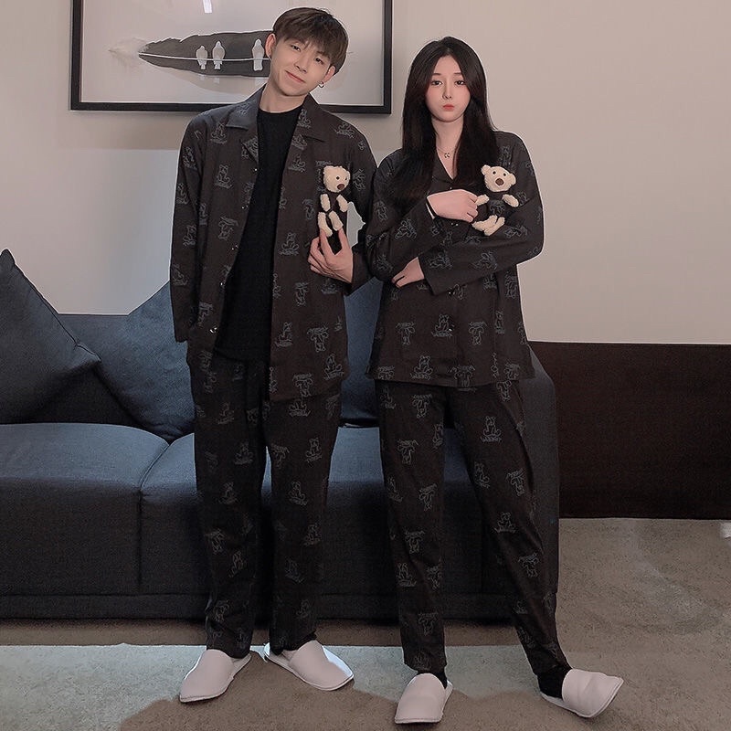 Bộ đồ ngủ nam nữ gấu Teddy bear chất cotton xịn loại 1 siêu thoáng và thoải mái