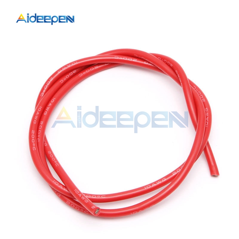 1 Pair 2M 10 AWG Gauge Wire Silicone Flexible Copper Stranded Cables For RC Black and Red | BigBuy360 - bigbuy360.vn