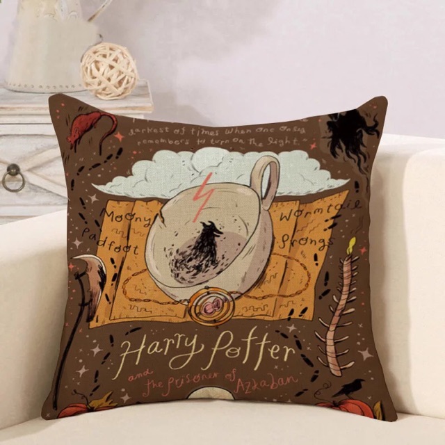 Vỏ gối tựa Hogwarts vải siêu đẹp