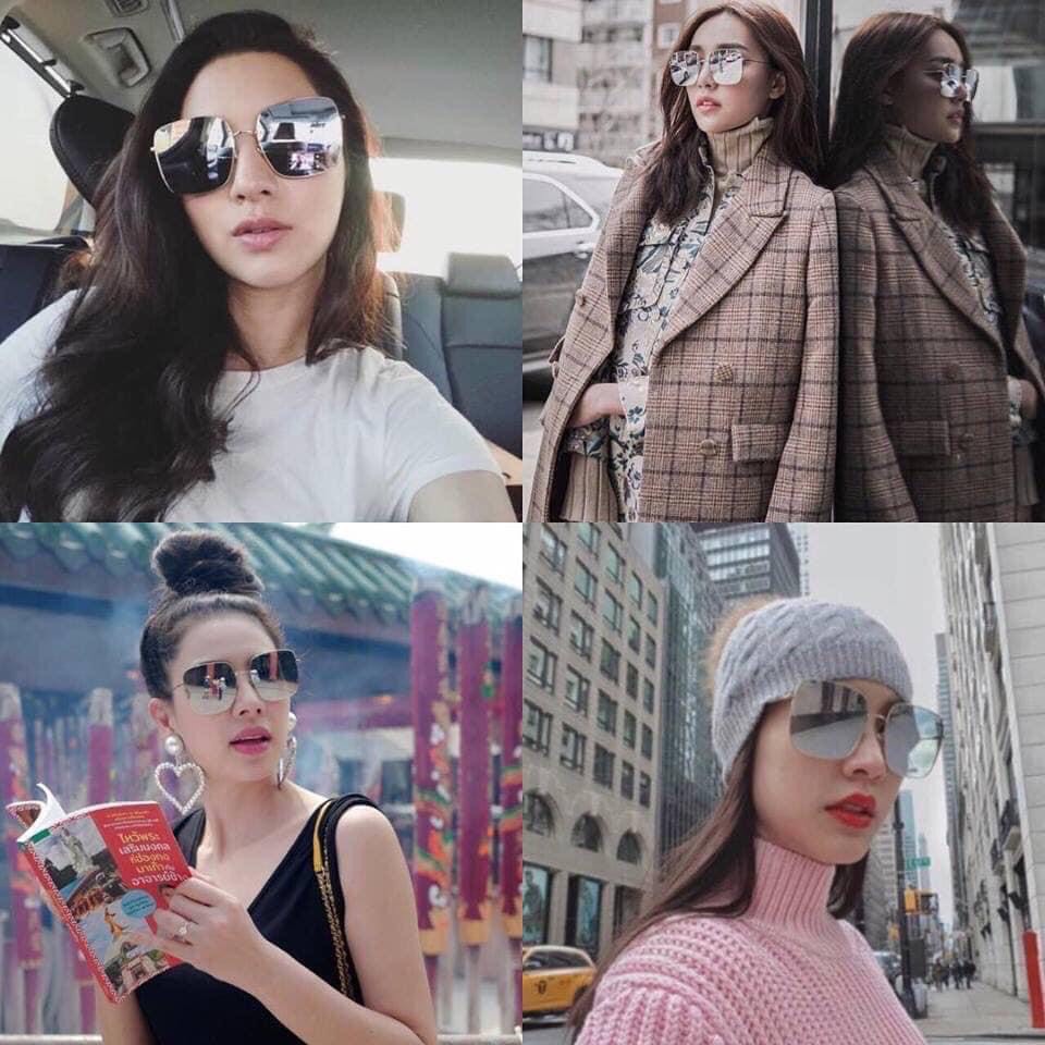 Freeship Kính mát nam nữ kính thời trang form vuông thiết kế tráng gương sang chảnh