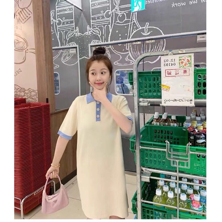 Váy Polo Tiểu Thư Baby Dáng Xuông Phối Cổ xanh Cực xinh,Vải Coton Mát Mịn | BigBuy360 - bigbuy360.vn