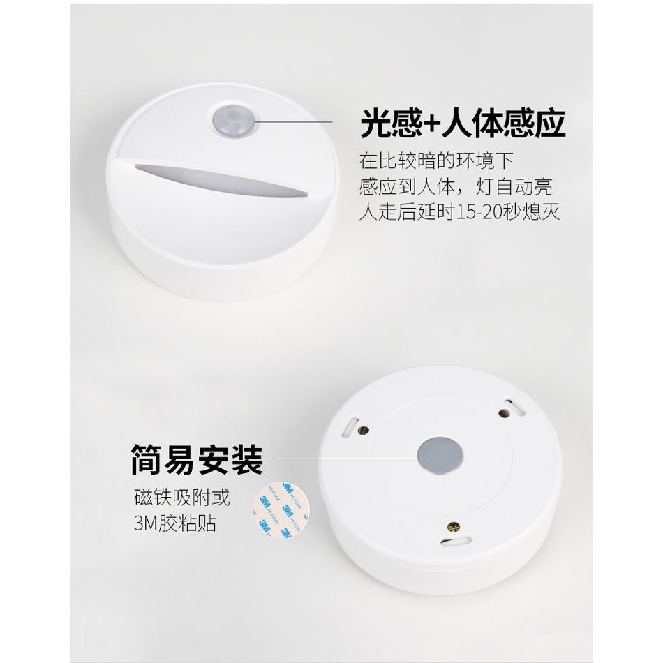 ĐÈN LED CẢM ỨNG DÁN TƯỜNG, DÁN TRẦN NHÀ , TỦ QUẦN ÁO (Sử Dụng Pin Tự Động Phát Sáng Khi Có Người Di Chuyển)