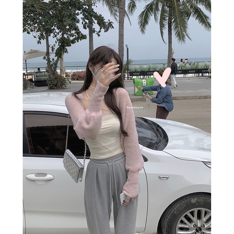 Áo Khoác Cardigan Nhỏ Màu Trơn Phong Cách Hàn Quốc Cho Nữ
