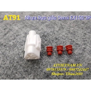 Nhựa giắc đực Demi EX150 chống nước 3P 2.2 - AT91 ( 1 bịch 10 cái kèm xu )