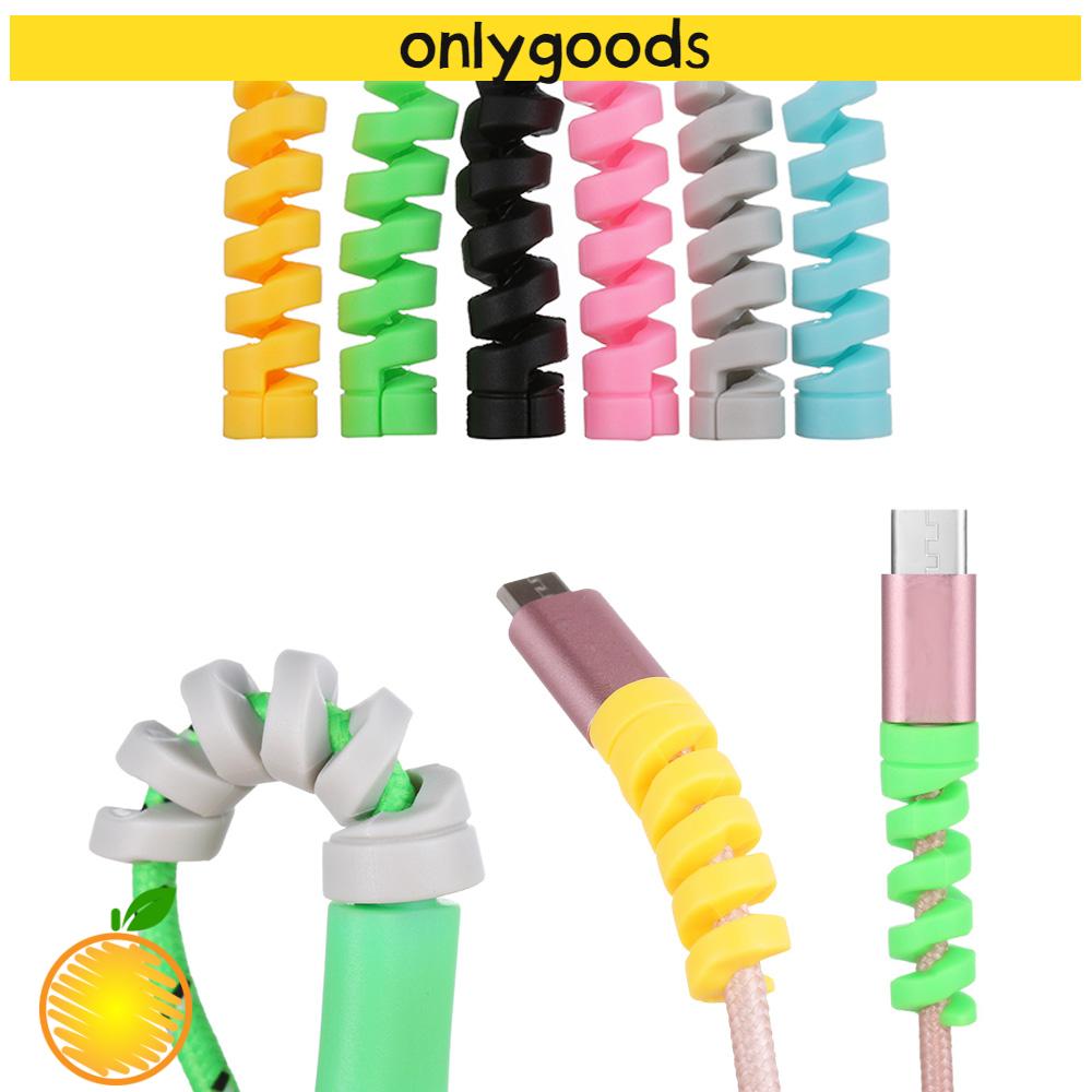Phụ kiện bảo vệ đầu dây cáp hình xoắn ốc nhiều màu sắc cho Iphone