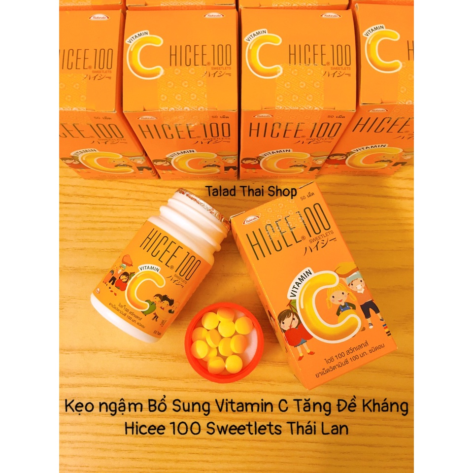 Viên ngậm bổ sung Vitamin C cho bé Tăng Sức Đề Kháng cho trẻ em Hicee 100 Vitamin C Sweetlets Thái Lan