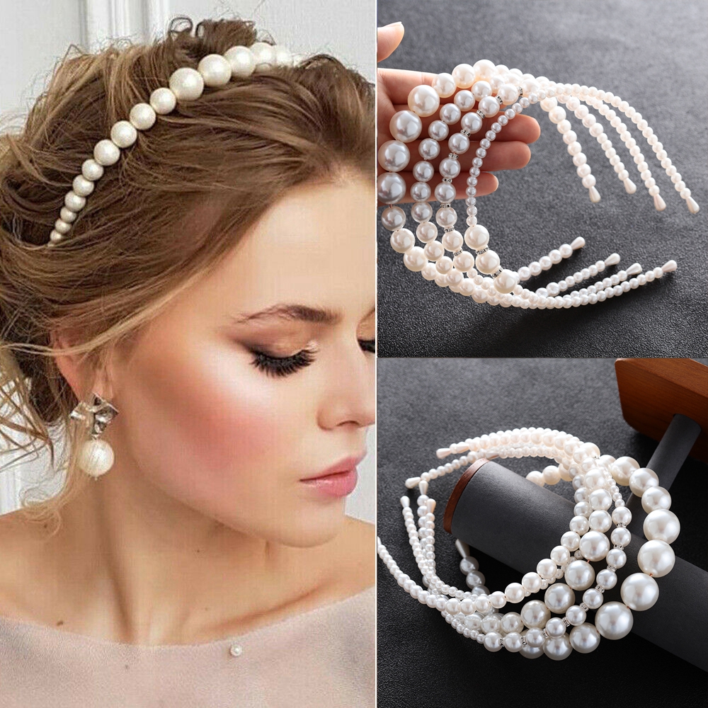 Cài tóc đính ngọc trai giả sang trọng thời trang cho cô dâu