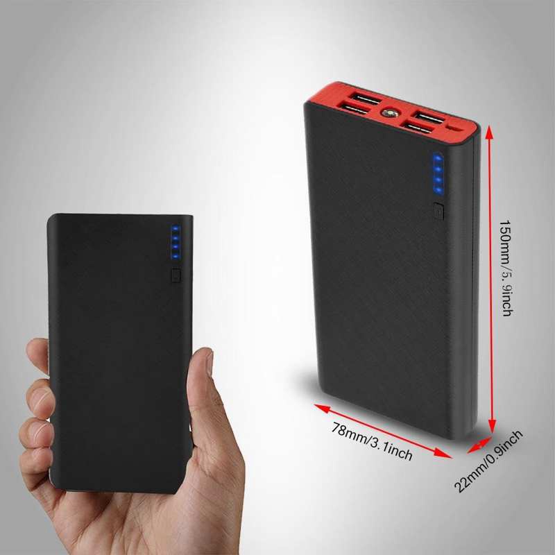 [Ready Stock] Bộ vỏ sạc dự phòng di động DIY dung tích siêu lớn 20000mAh có 4 cổng USB sạc nhanh3/6