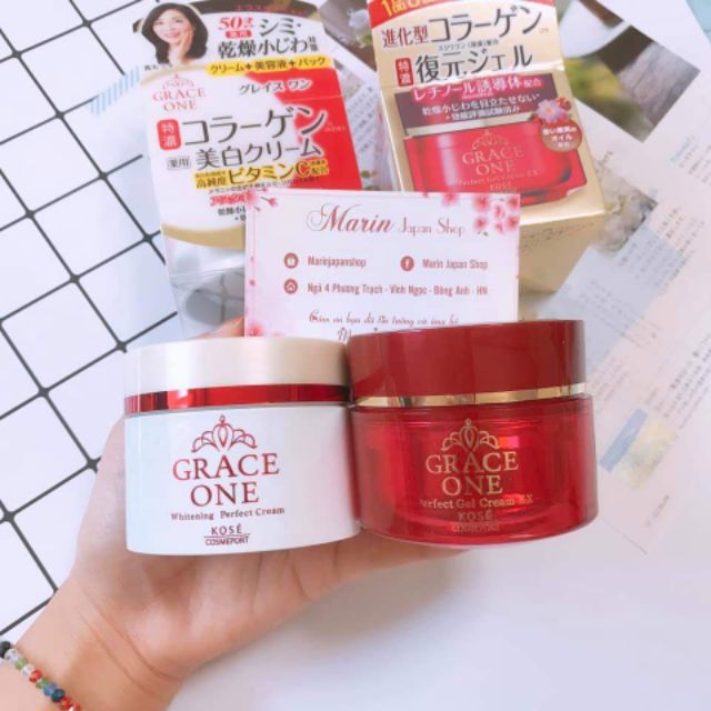 (Cho mẹ 50 tuổi)Kem dưỡng da Kose Grace One Perfect Gel Cream UV và EX dành cho các mẹ U50 trung niên già