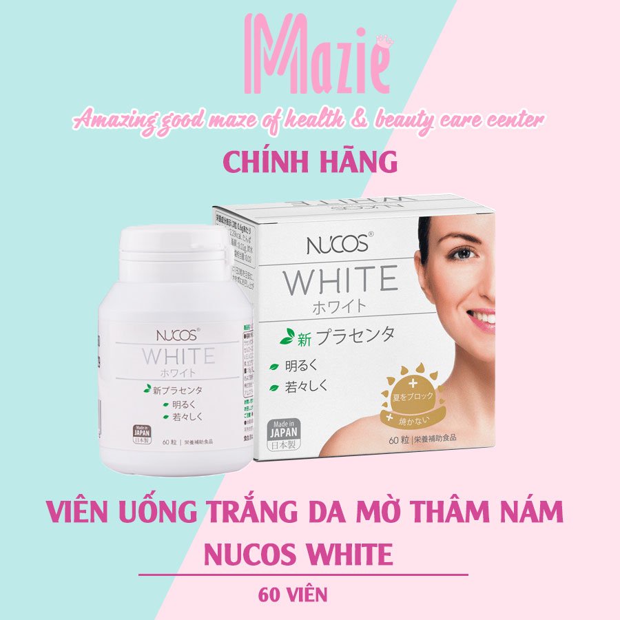 Viên uống trắng da mờ thâm nám Nucos White 60 viên