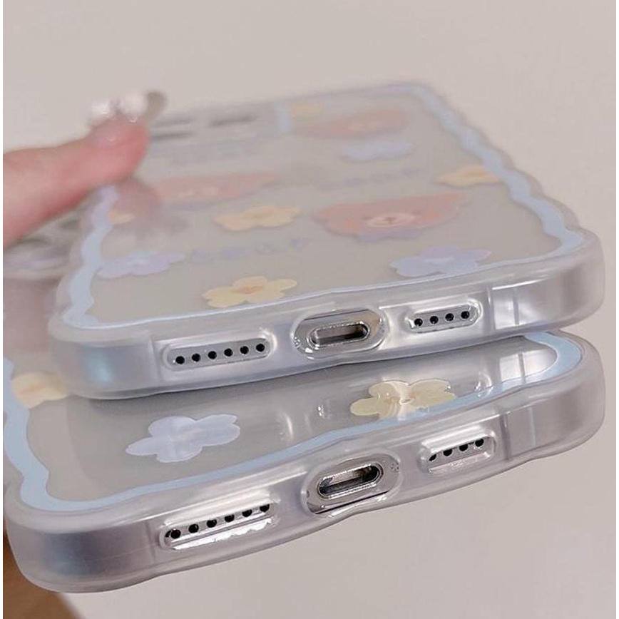 Ốp điện thoại iphone trong lượn sóng gấu nâu 6/6s/6plus/6splus/7/7plus/8/8plus/xs/11/12/13/14/pro/max/plus/promax TLS34