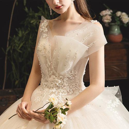 (giá của kiểu tàu cuối: 1480000vnd，Giá của kiểu cung cấp mặt đất: 980000vnd )Đầm Cưới Cao Cấp Phong Cách Mori Bầu Trời Đầy Sao Sang Trọng Phong Cách Châu Âu 2022