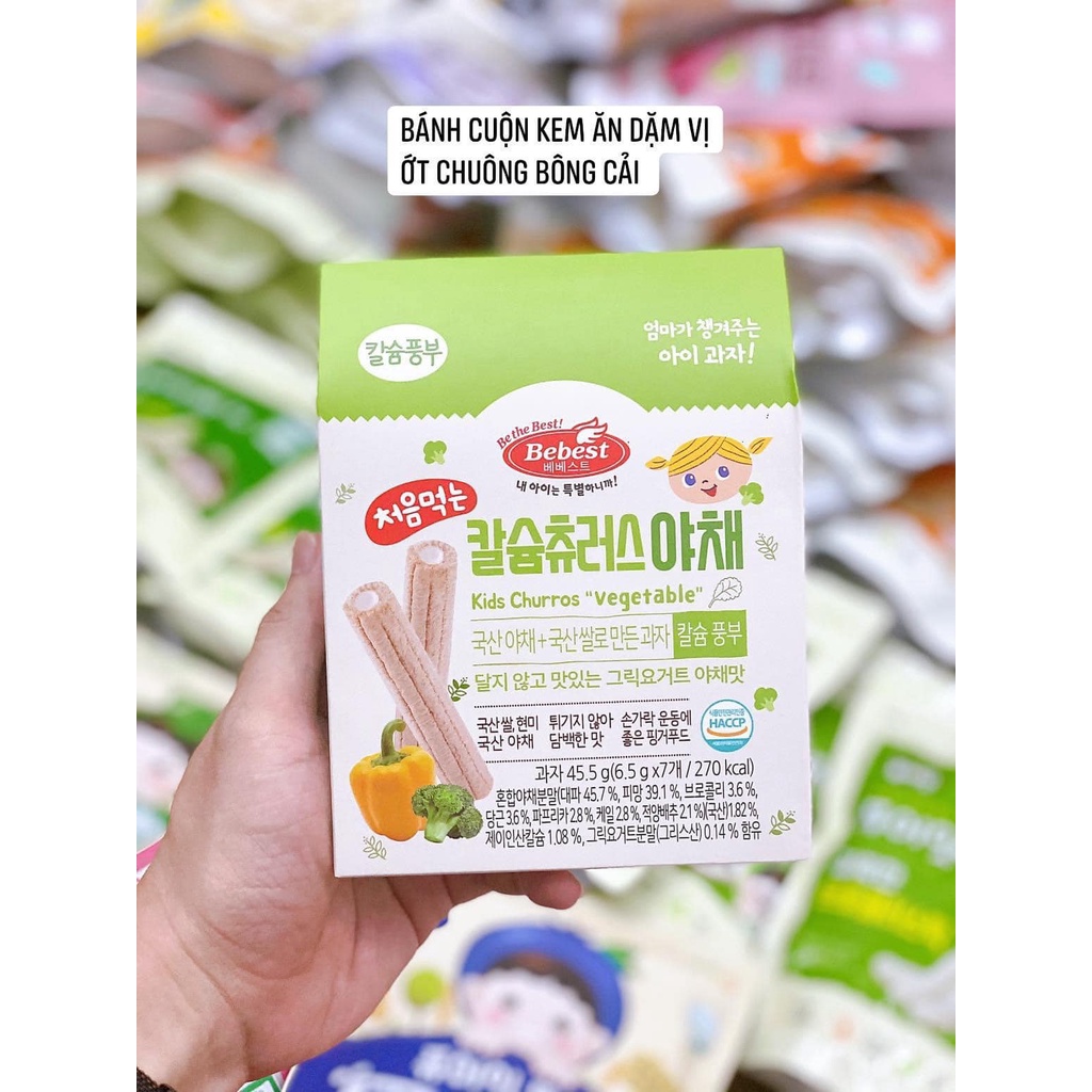 Bánh ăn dặm hình ống nhân kem Bebest Hàn Quốc cho bé từ 9 tháng - Gerber2019 (date t8/2023)