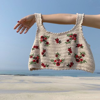 (ORDER) Áo hai dây len móc vintage thêu hoa nhí đi biển gợi cảm summer 2020 (MẪU MỚI 2020)