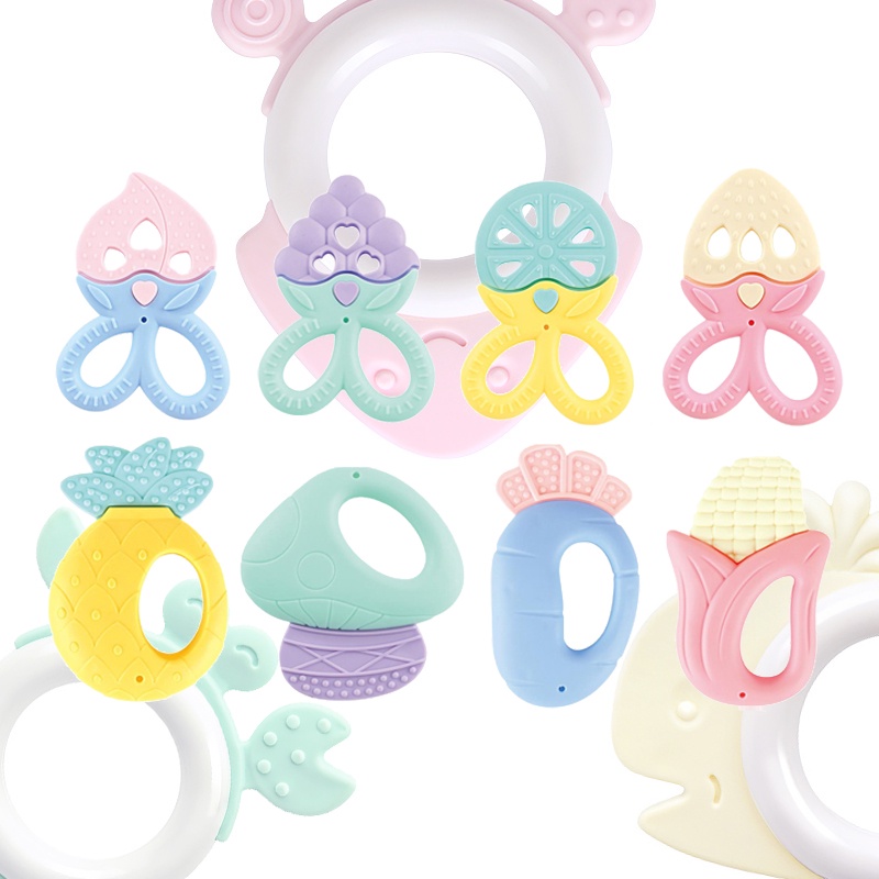 Đồ chơi gặm nướu LEQIAZHIXING thiết kế hoạt hình tùy chọn bằng silicone đáng yêu dành cho trẻ em