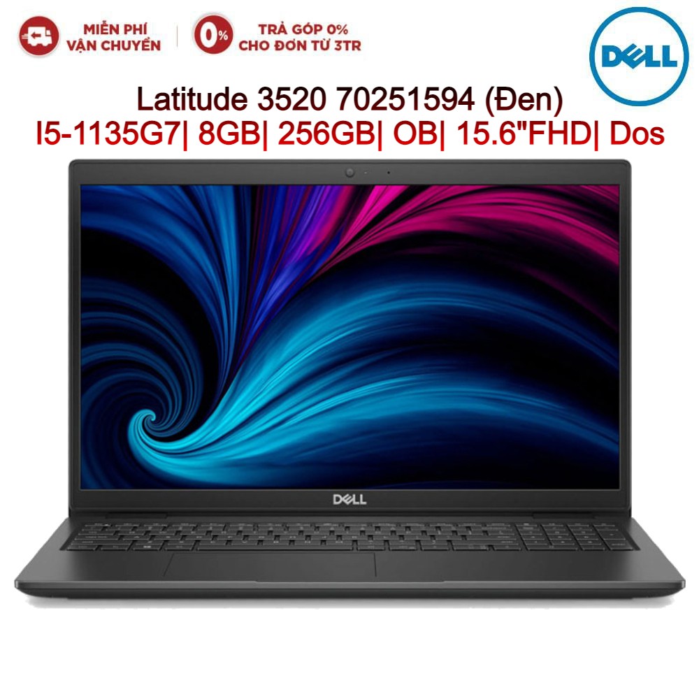 [ELGAME20 giảm 10% tối đa 2TR] Laptop DELL Latitude 3520 70251594 I5-1135G7| 8GB| 256GB| OB| 15.6&quot;FHD| Dos