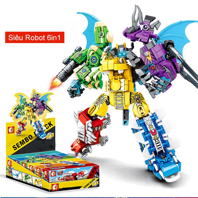 Đồ chơi xếp hình kiểu lego lắp ráp robot Chiến binh, Mech và các loại xe