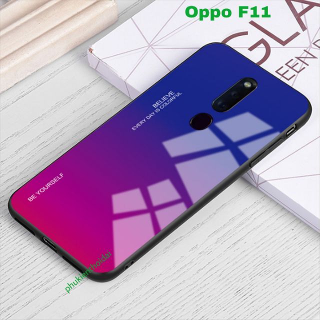 Ốp Lưng Oppo F11 FREESHIP Từ 50k mặt lưng kính đa sắc thời trang cao cấp