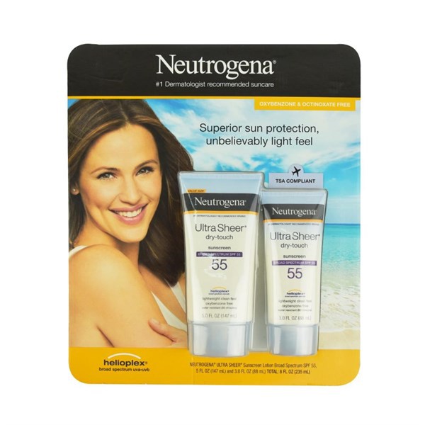 Set kem chống nắng Neutrogena Ultra Sheer dry-touch Sunscreen Broad Spectrum SPF 55