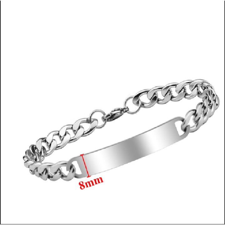 ( Có bán lẻ 1 chiếc ) Lắc tay cặp đôi inox thấy là thích màu bạc trơn - Cam kết 1 đổi nếu đen & gỉ sét