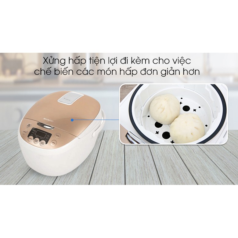 Nồi cơm điện tử Sharp  KS-COM181CV-GL 1,8 lít nấu cơm ngon