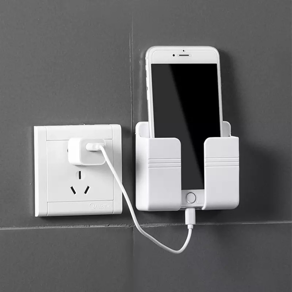 Kệ Dán Tường Để Điện Thoại, Remote - Giá Đỡ Sạc Điện Thoại Thông Minh Đa Năng Tiện Lợi