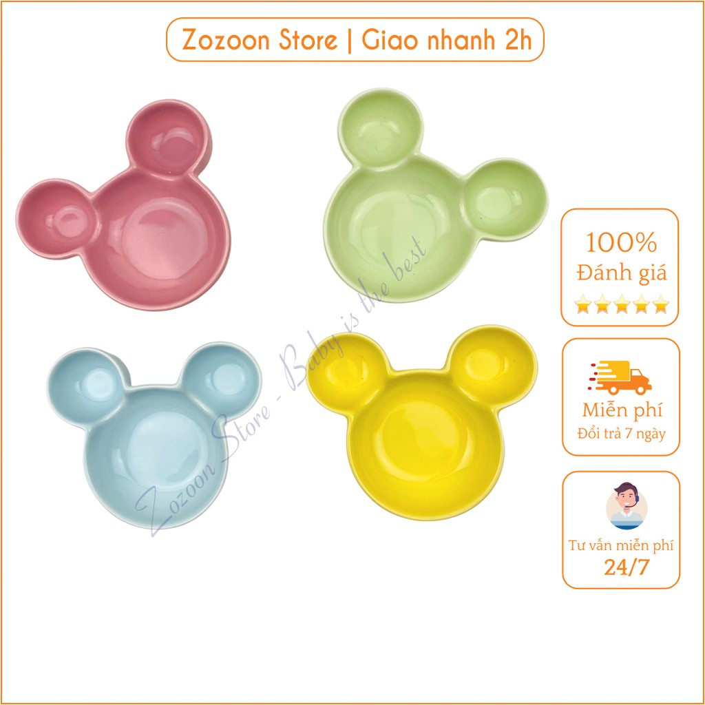 Bát ăn dặm cho bé, bát sứ ăn dặm cho bé mini hình Mickey 60ml - Zozoon Store