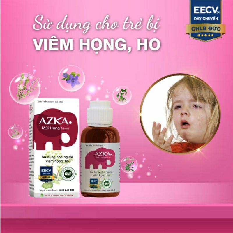 AZKA⚡CAM KẾT CHÍNH HÃNG ⚡Siro Mũi họng dành cho bé chai 120ml
