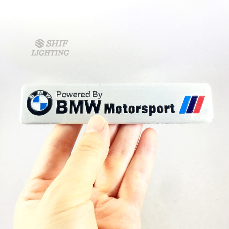 Logo dán trang trí xe hơi hình chữ BMW bằng nhôm cao cấp