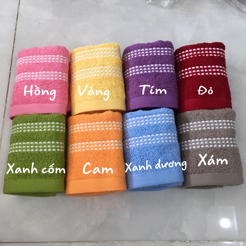 Khăn mặt 100% cotton 27x50cm Dobby KMH - Nhiều màu