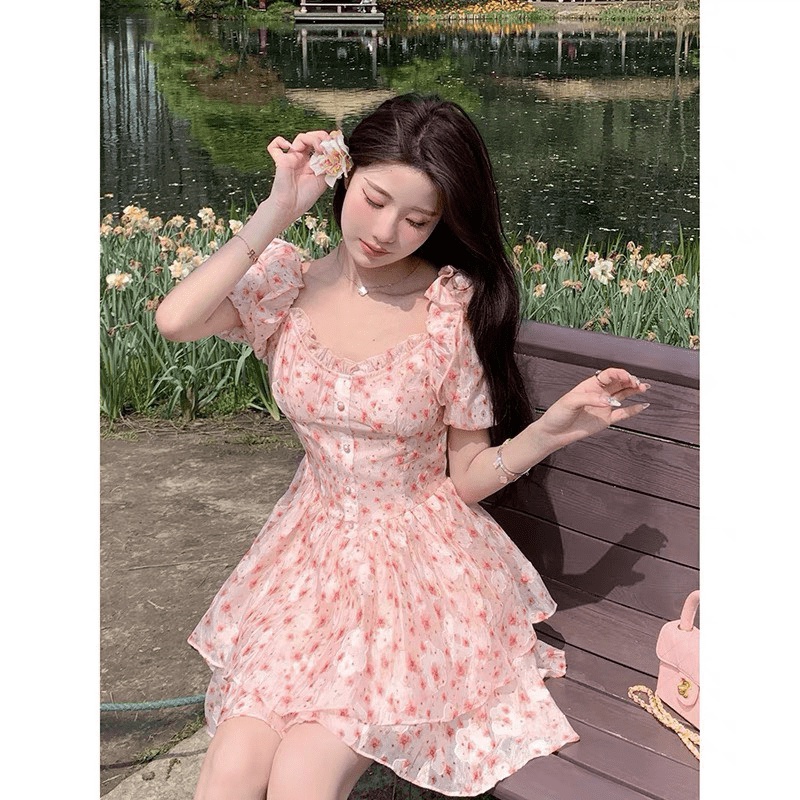 (Mẫu Mới) Hàng Quảng Châu Siêu HOT Đây-- Đầm Voan Kiếng Tơ Kiểu Dáng Tiểu Thư Siêu Dễ Thương UP h.h.p
