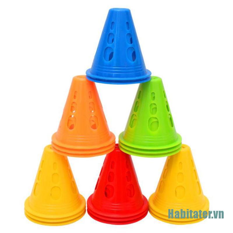 【Habitater】10Pcs/Lot Sport Football Soccer Rugby Training Cone Cylinder Outdoor Football