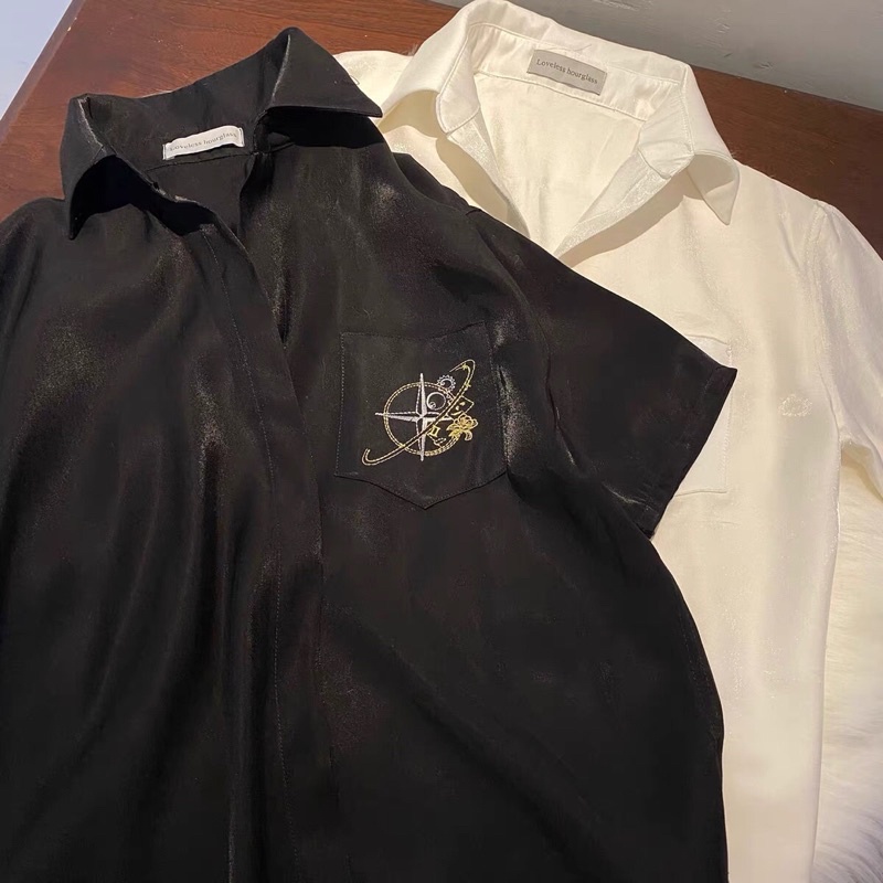 Áo sơ mi/blouse phối JK blingbling hãng Loveless Hourglass