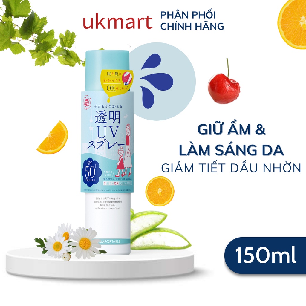 Xịt Chống Nắng BCL Shigaisen Yohou Transparent UV Spray SPF 50 PA++++ 150ml