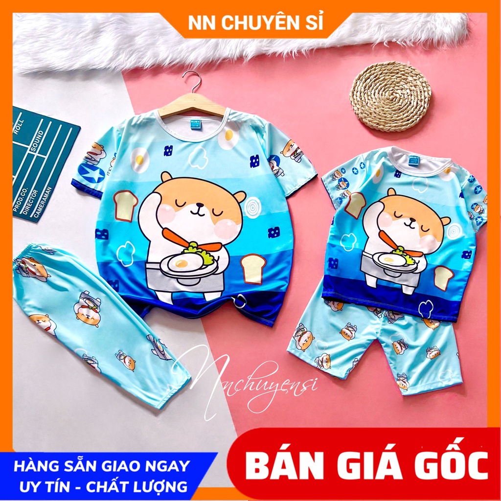 Đồ bộ thun 3D quần LỬNG mẹ và bé size đến 70kg chất thun mềm mát in hình hoạt hình dễ thương DBRBL FULL SIZE