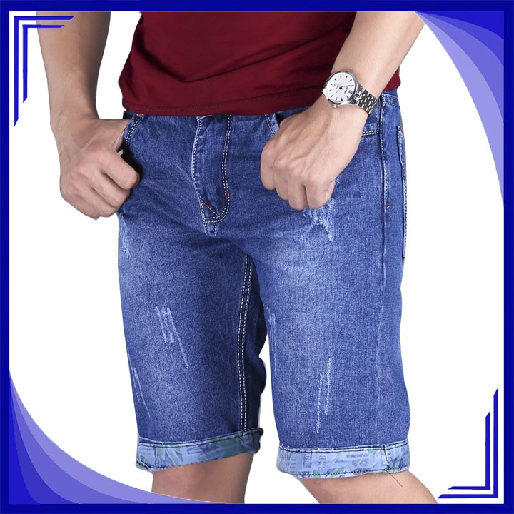 Quần short jean nam Tronshop TS37 (Xanh)