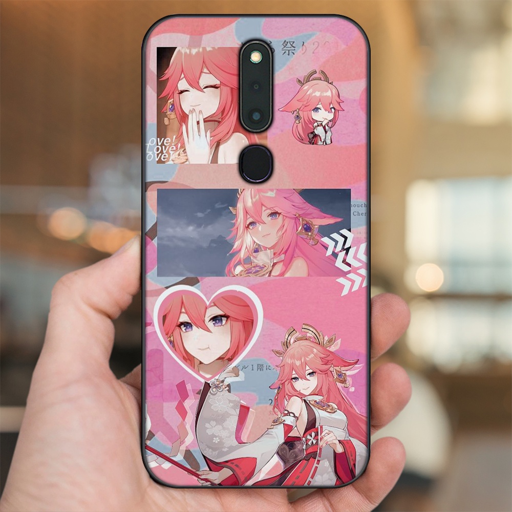 Ốp lưng Oppo F11 Pro viền đen in hình Yae Miko Genshin Impact