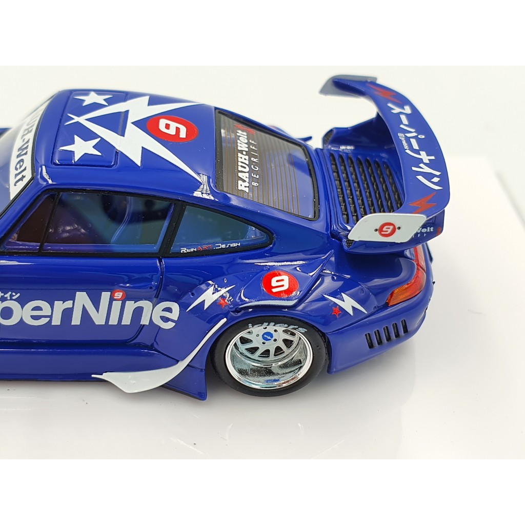 Xe Mô Hình Porsche 911(993) RWB &quot; Super Nine&quot; ver.2 Tỉ lệ 1:64 Hãng sản xuất Fuelme ( Xanh )