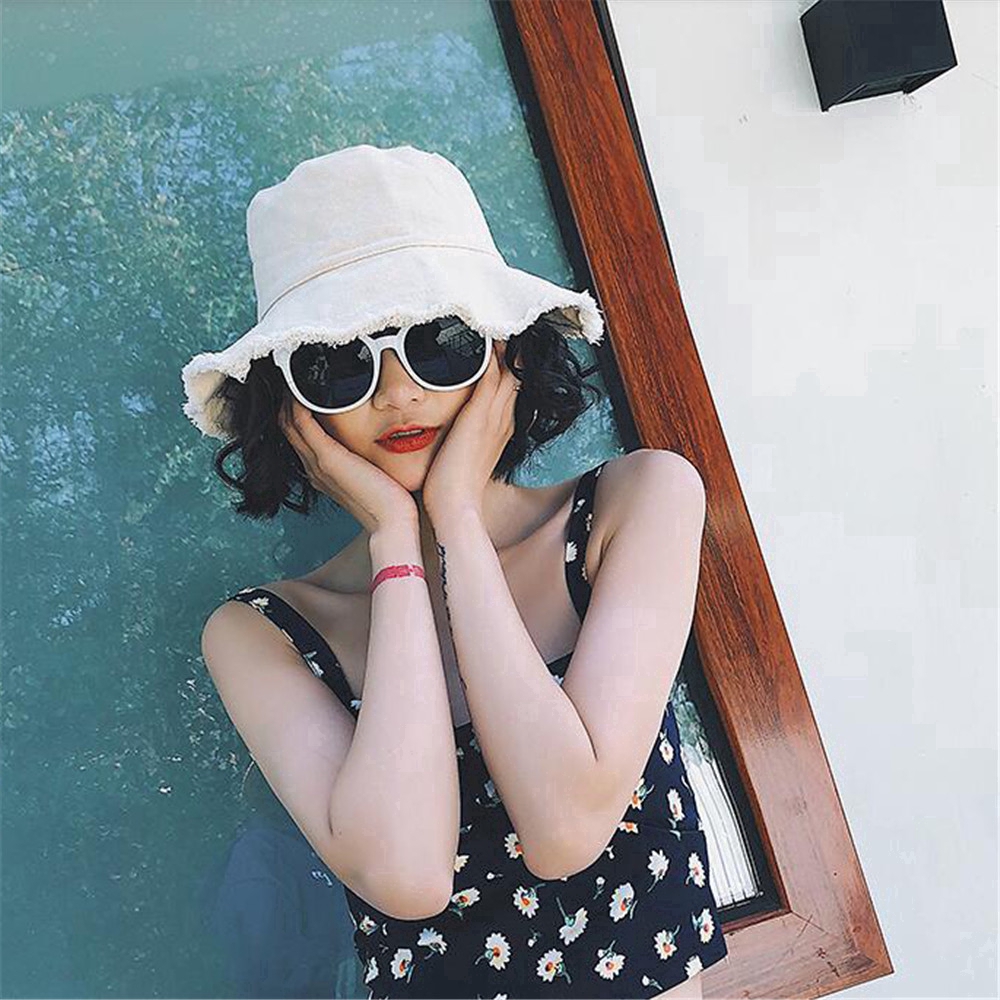 Nón Bucket chất Cotton thiết kế đơn giản hợp thời trang