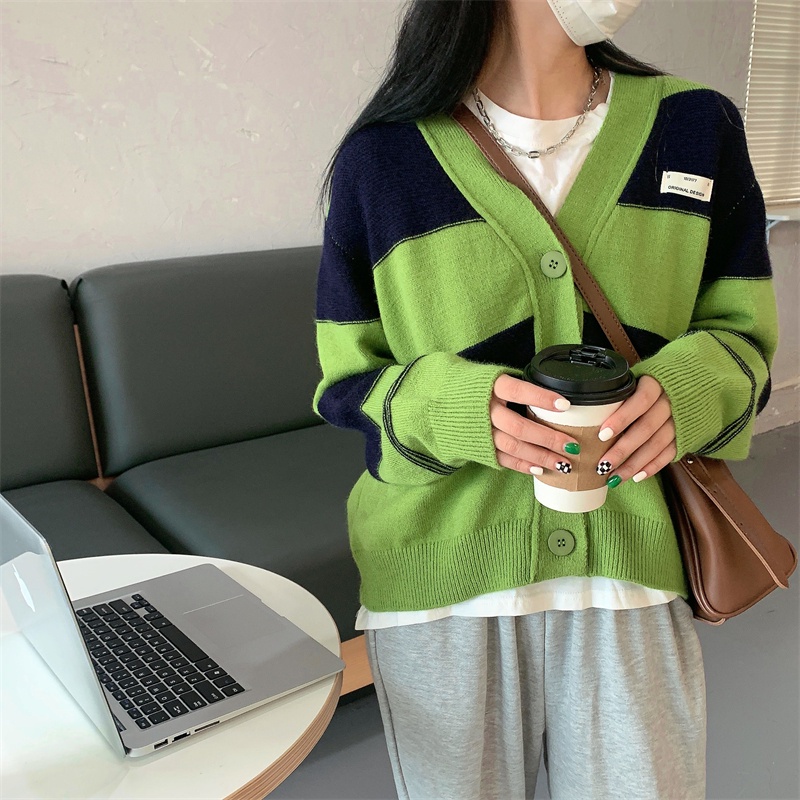 Áo Nịt Nữ Dệt Kim Sọc 178073Áo Sweater Dáng Rộng Mềm Mại Phong Cách Hàn Quốc Trẻ Trung