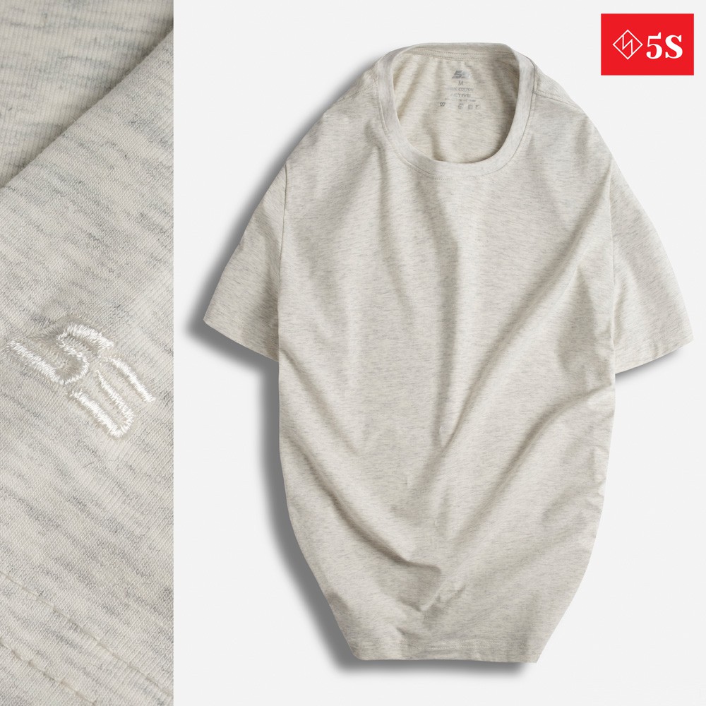 Áo Phông Nam Cổ Tròn 5S (5 màu), Chất Thun Melang Muối Tiêu Cao Cấp, Mềm Mại, Siêu Mát (TSO21023) | BigBuy360 - bigbuy360.vn