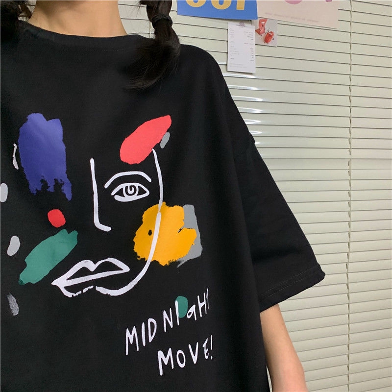 Áo thun ngắn tay form rộng phong cách Hàn Quốc thời trang