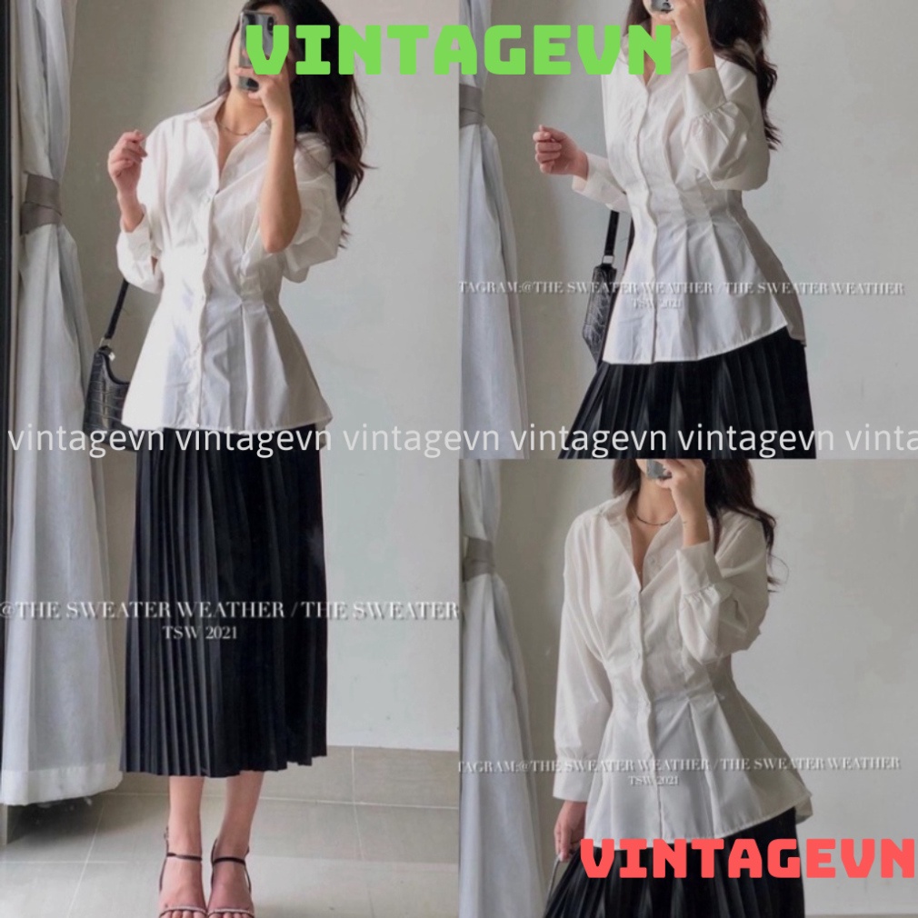 [Ảnh thật/Video]ÁO SƠ MI XIAOZING CHIẾT EO TÔN DÁNG ÁO SƠ MI TRẮNG SANg chảnh kaca vintagevn | BigBuy360 - bigbuy360.vn