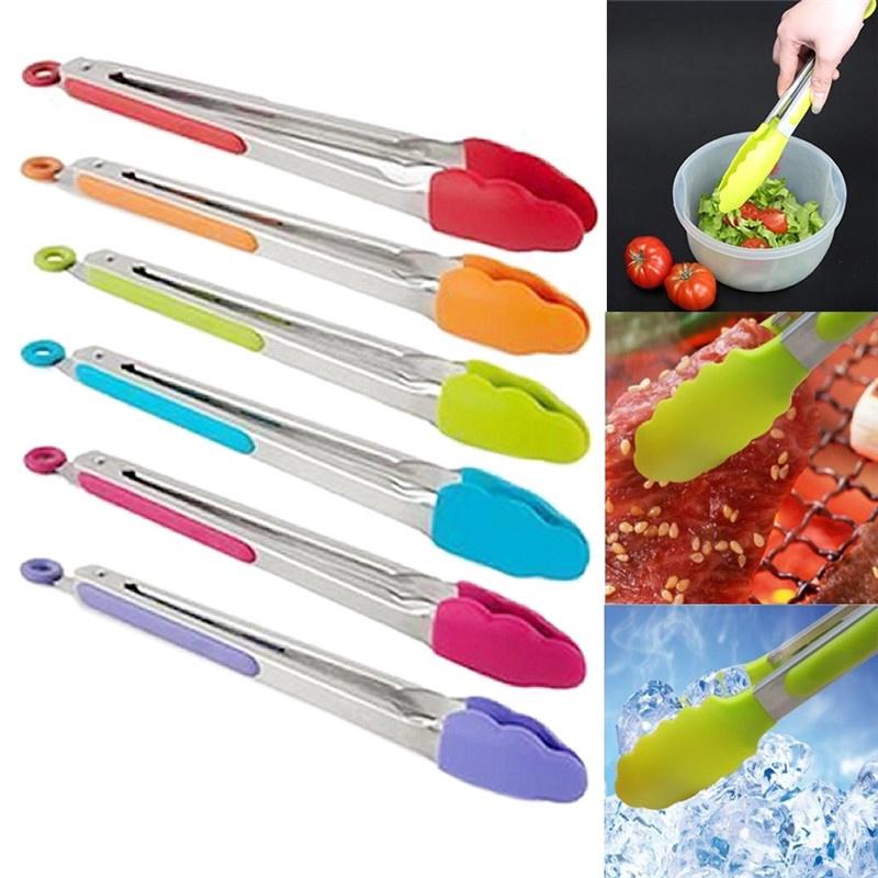 Kẹp Gắp Thức Ăn Bằng Silicone Và Thép Không Gỉ