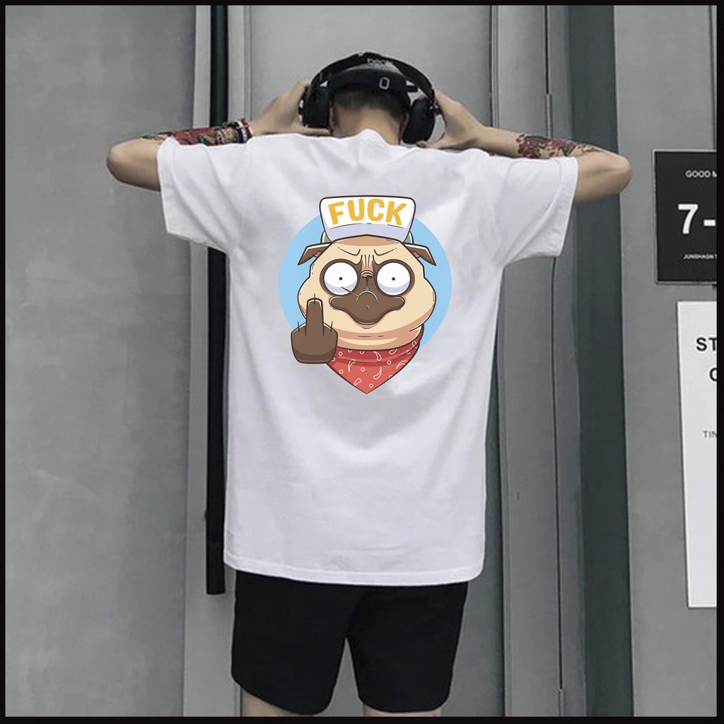 Áo Thun Unisex Vải Cotton Ngắn Tay Hình FUCK